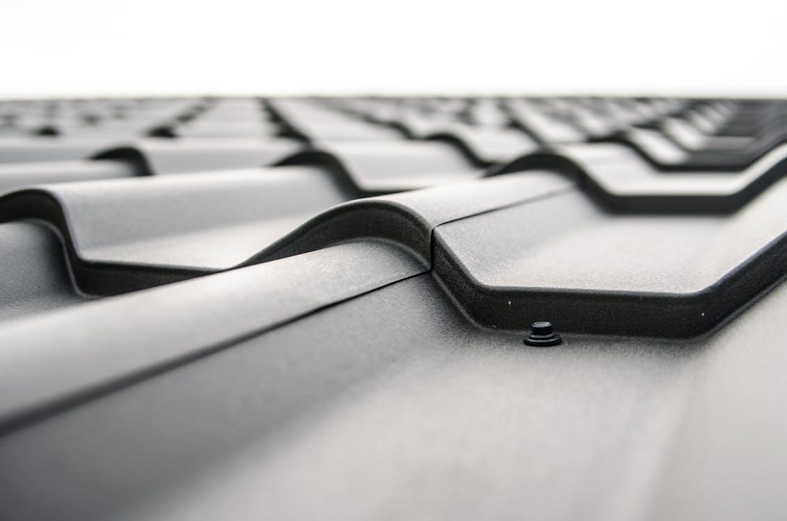 Close up of a metal roof