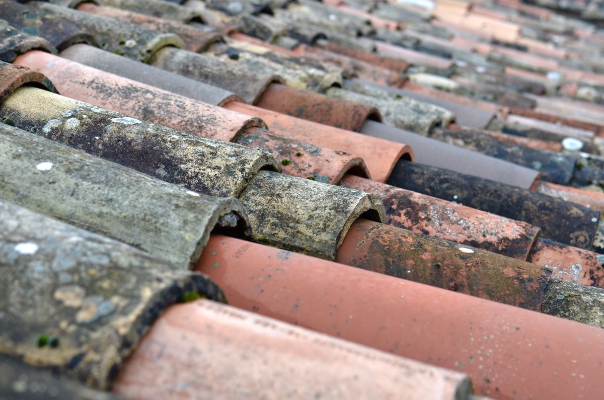 close-up view of weathered exterior surface texture