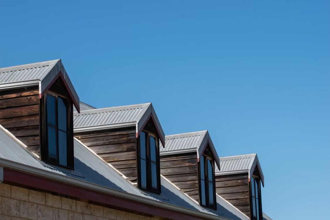 close-up view of roof